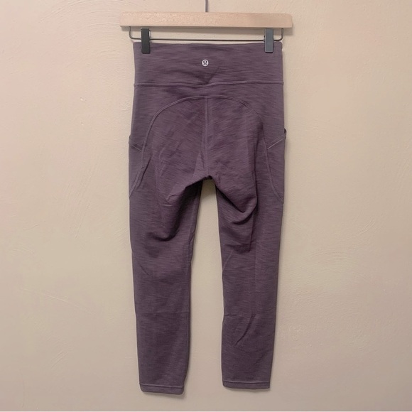 Lululemon Invigorate High-Rise Crop 23" in Heathered Black Currant Purple Size 4 - Picture 13 of 14